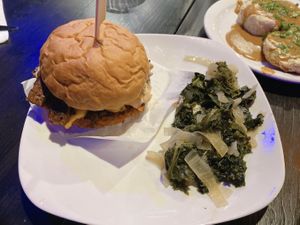 Infinite brunch burger with greens (for Mothers Day brunch)  at Infinity Room in Salem