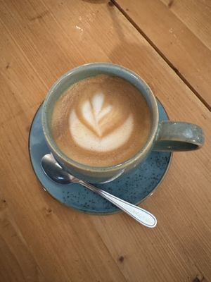 Cappuccino with oatmilk  at Treibgut in Cologne