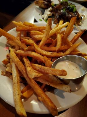 powdered red miso & dried tomato fries w/ smoked lemon aioli at Cloak & Dagger in Cleveland
