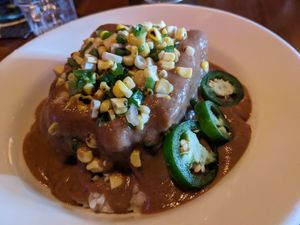 Washday (cornbread, beans, gravy) at Cloak & Dagger in Cleveland