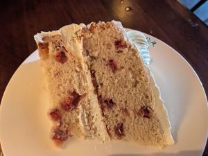 Strawberry basil cake at Cloak & Dagger in Cleveland