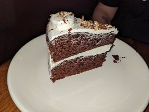 Cherry chocolate cake at Cloak & Dagger in Cleveland