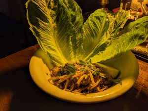 Chickpea larb at Cloak & Dagger in Cleveland