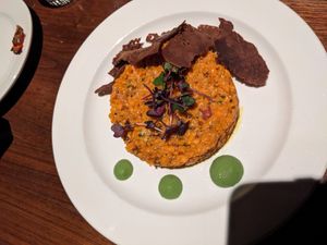 Carrot tartare at Cloak & Dagger in Cleveland