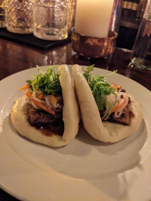 Bao buns at Cloak & Dagger in Cleveland