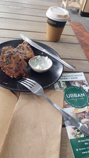 Vegan date & walnut loaf at Urban Eatery & Cafe in Broadbeach