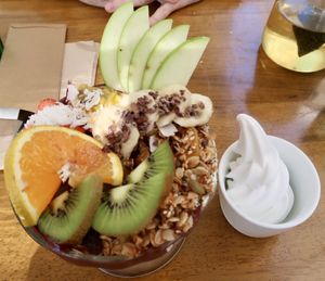 Açai bowl and coconut soft serve  at Urban Eatery & Cafe in Broadbeach