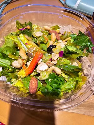 Super vegetarian. You can choose the sauce, topping, and if you want nuts or not. at Margo Salad Deli in Tokyo