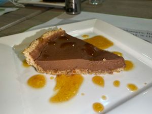 Amazing chocolate cake at Just Vegan - Marina Walk Pearl in Dubai