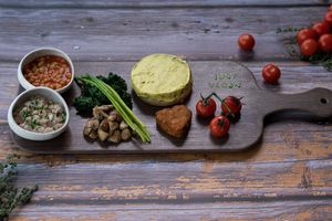 English Breakfast, Marina Walk
Scrambled Vegan Egg, Signature Plant-Based Patty on Toast, Tomatoes, pan-fried garlic mushroom, kale, potatoes, and baked bean.
 at Just Vegan - Marina Walk Pearl in Dubai