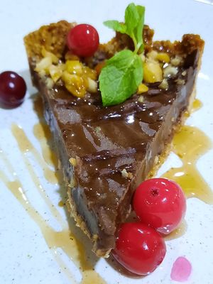 Vegan peanut butter tart at Just Vegan - Marina Walk Pearl in Dubai