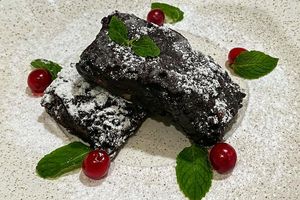 Amazing chocolate brownies at Just Vegan - Marina Walk Pearl in Dubai