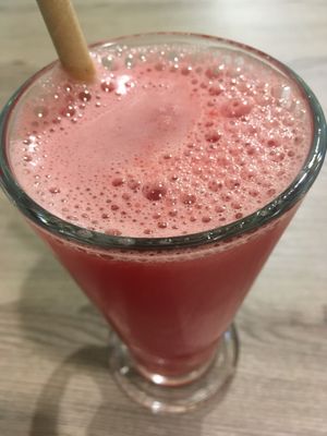 Fresh watermelon juice at Just Vegan - Marina Walk Pearl in Dubai