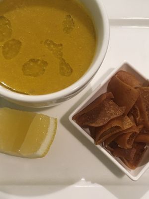 Lebanese lentil soup at Just Vegan - Marina Walk Pearl in Dubai