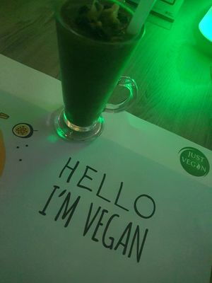 Green smoothie at Just Vegan - Marina Walk Pearl in Dubai
