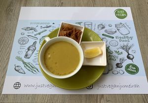 Lentil soup  at Just Vegan - Marina Walk Pearl in Dubai