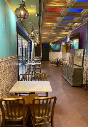 Interior seating  at Sultan's Market in Chicago