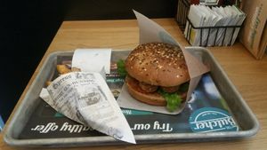 Falafel burger (now uses a real patty) at The Butcher in Dietlikon