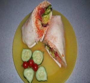 organic hummus wrap at Maggie's in Lincoln