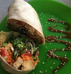 Baked Tofu wrap at Maggie's in Lincoln