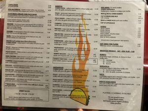 Menu, back at Nick's Crispy Tacos in San Francisco