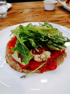 Pizza keto at Siempre Viva in Mexico City