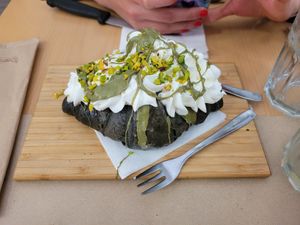 As dessert, we got the pistachio pastry which was delicious! at efrem in Turin