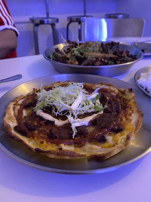 BBQ Impossible single serving bagel crust pizza! at 404Plant in Hong Kong Island