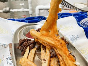 Meaty Impossible mozzarella fries at 404Plant in Hong Kong Island