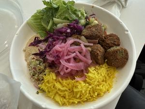 Falafel plate  at DEN - Garbanzo Mediterranean Fresh - TB in Denver