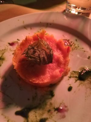 Purea di patate dolci e peperoni at MiBiò bistrot in Milan