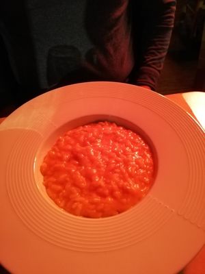 Risotto di zucca at MiBiò bistrot in Milan