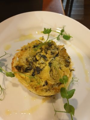 Farinata (chickpea pancake) at MiBiò bistrot in Milan