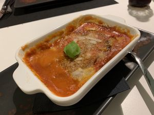 Eggplant parmigiana  at MiBiò bistrot in Milan