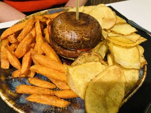 Portobello burger  at MiBiò bistrot in Milan