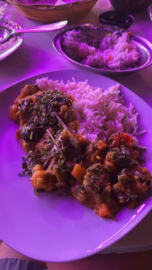 Vegan Dahnsak with coconut rice   at Mint in Tenerife