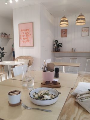 Beautiful interior at Plant Vibes Cafe in Bowen Hills