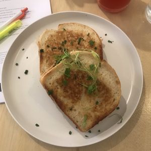 Gluten free pumpkin toastie at Plant Vibes Cafe in Bowen Hills