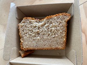 Moist banana bread  at Plant Vibes Cafe in Bowen Hills