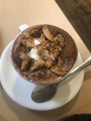 Creamy ginger cappuccino   at Plant Vibes Cafe in Bowen Hills