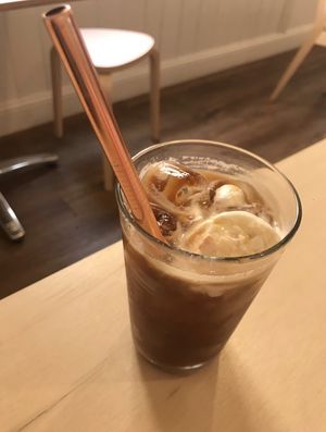 Ice coffee  at Plant Vibes Cafe in Bowen Hills