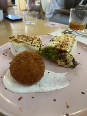 Breakfast burrito   at Plant Vibes Cafe in Bowen Hills