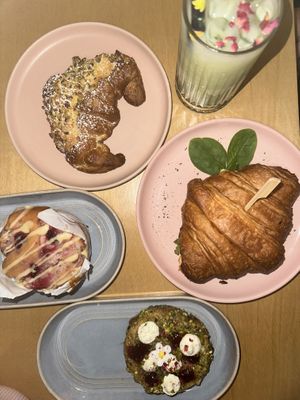 Pistachio Croissant and Croissantwich 😍  at Plant Vibes Cafe in Bowen Hills