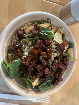 Apollo with bbq tofu, delicious !  at Roots Natural Kitchen in Blacksburg