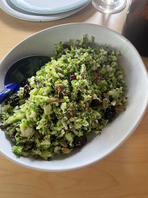 Broccoli salad with no feta   at George's Beach Club in Raglan