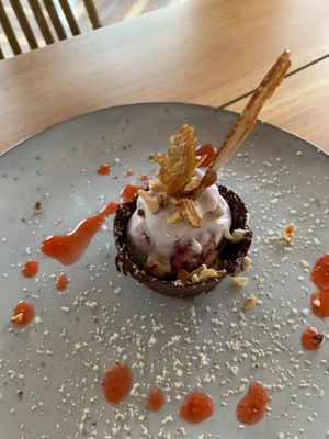 Chocolate vegan cloud at SER Restaurante in Nosara