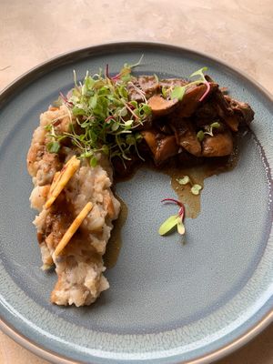 Mushroom stroganoff at SER Restaurante in Nosara