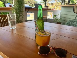 Chillin with drinks! Pura vida! at SER Restaurante in Nosara