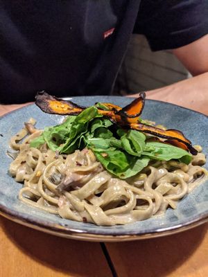 "carbonara" at SER Restaurante in Nosara
