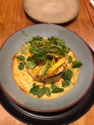 Pejibaye & heart of palm curry ceviche  #Veganuary at SER Restaurante in Nosara